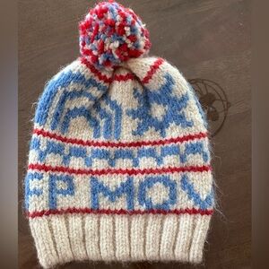 FP Movement by Free People Womens Knit Pom-Pom Hat - Red, Blue, White one size